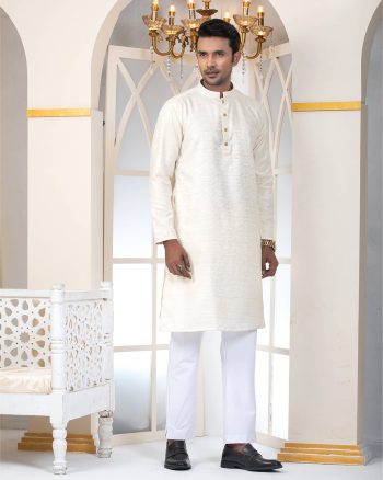 ARISTOQ Mercury Printed on White Rock Panjabi