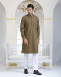 ARISTOQ Olive Green Embroidered Panjabi