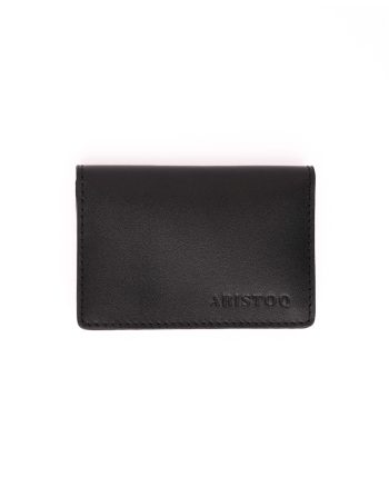 ARISTOQ Premium Sleek Black Leather Card Holder