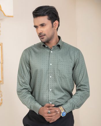 Aristoq Premium Sage Green Patterned Shirt