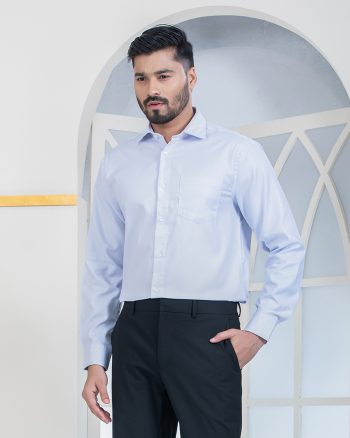 Aristoq Premium Light Blue Textured Formal Shirt
