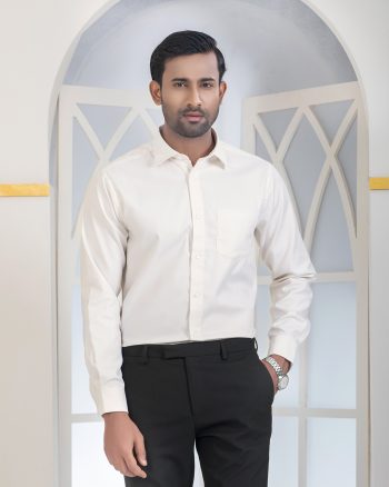 Aristoq Premium Ivory Textured Formal Shirt