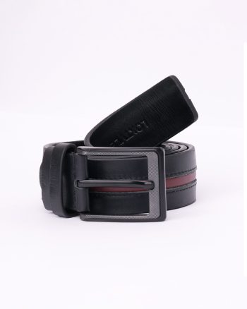 LOXTYLE Dual-Tone Premium Leather Belt โ Textured Black Buckle