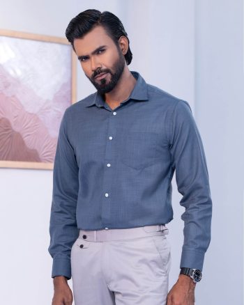 Loxtyle Marble Blue Premium Cotton Shirt